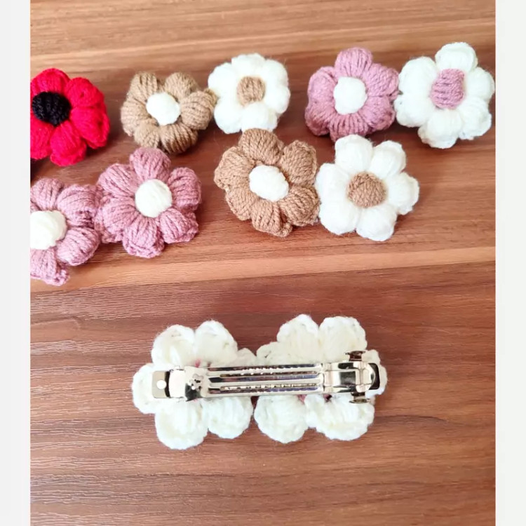 گل سر گیره فرانسه قلاب بافی