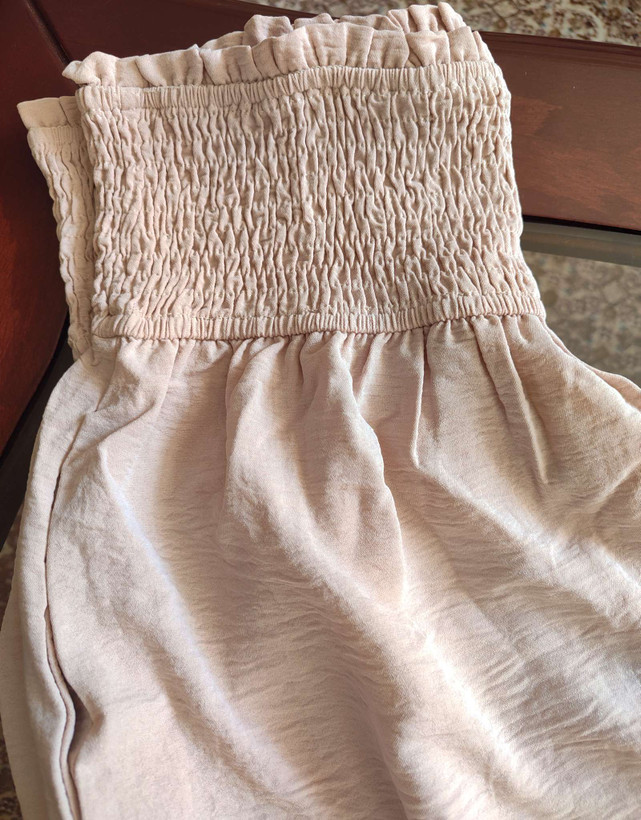 دامن شلواری کرمی وارداتی نخی