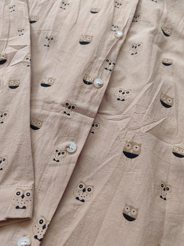 شومیز کرم جلو باز دکمه دار