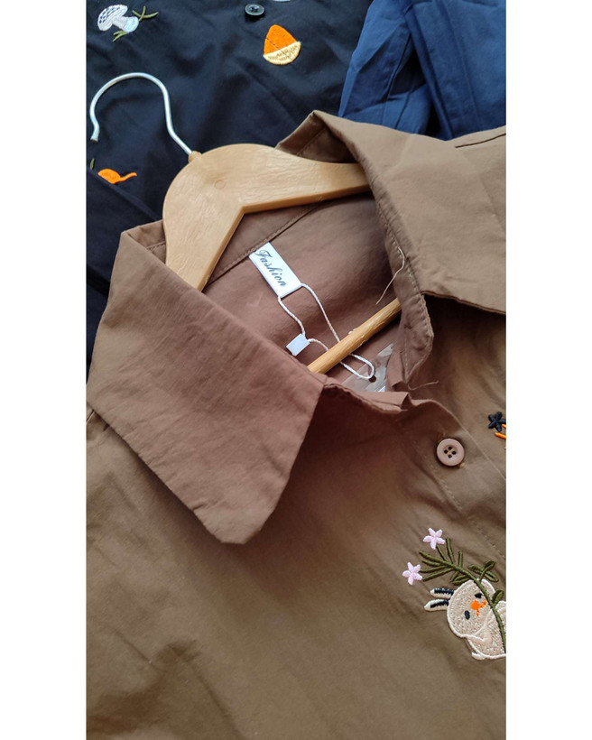 شومیز قهوه ای با کیفیت وارداتی