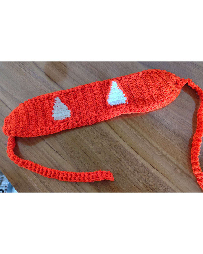 گوش گیر قلاب بافی طرح روباه نارنجی
