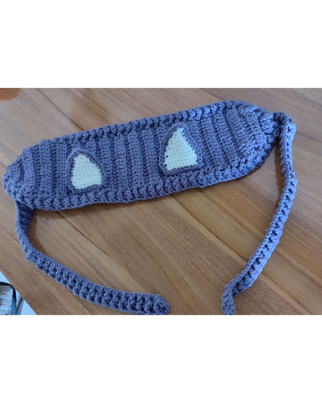 گوش گیر طوسی قلاب بافی گربه