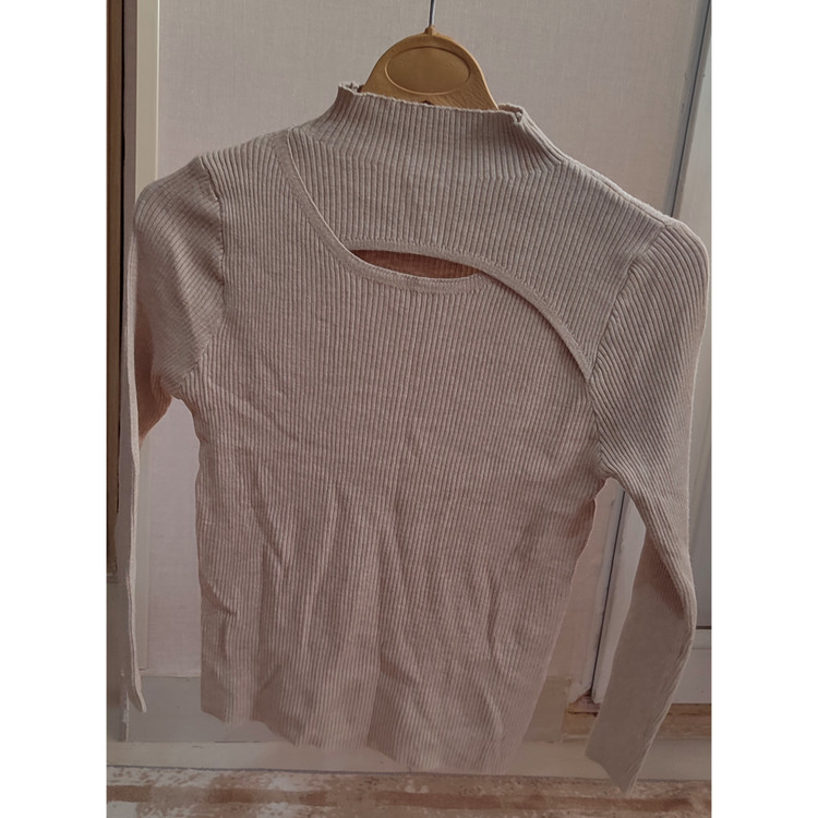 بلوز بافت یقه سه سانت ساده نسکافه ای