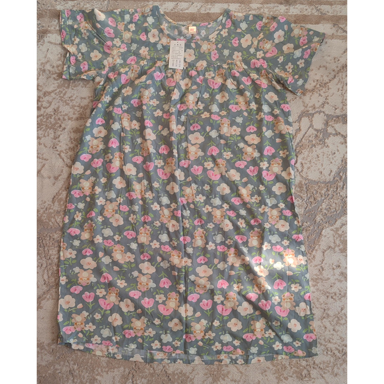 پیراهن نخی گلدار نخی راحت