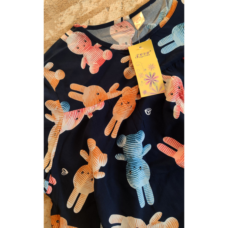 پیراهن نخی طرح خرگوش سه بعدی