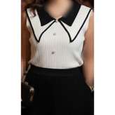 تاپ ریز بافت یقه مشکی