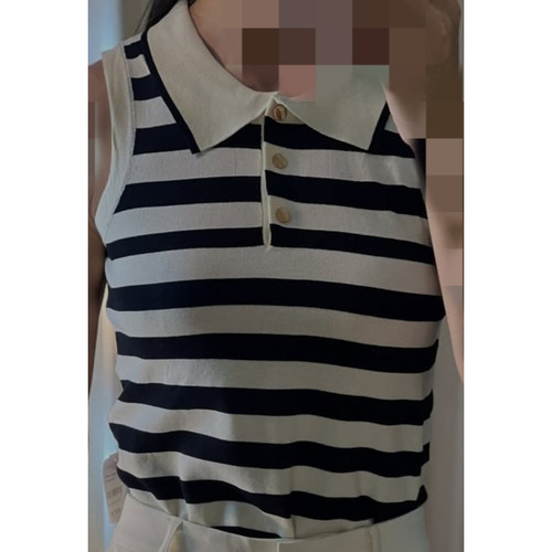 تاپ یقه دار بافت جلیقه بافت