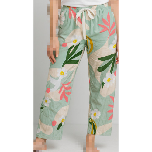 شلوار نخی زنانه گلدار