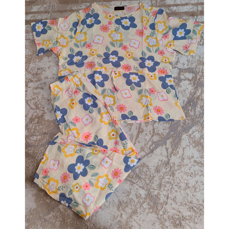 بلوز و شلوار راحتی گلدار