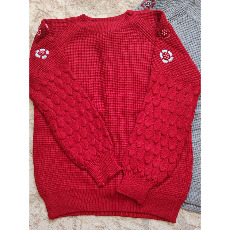 بلوز بافت زنانه نرم زرشکی