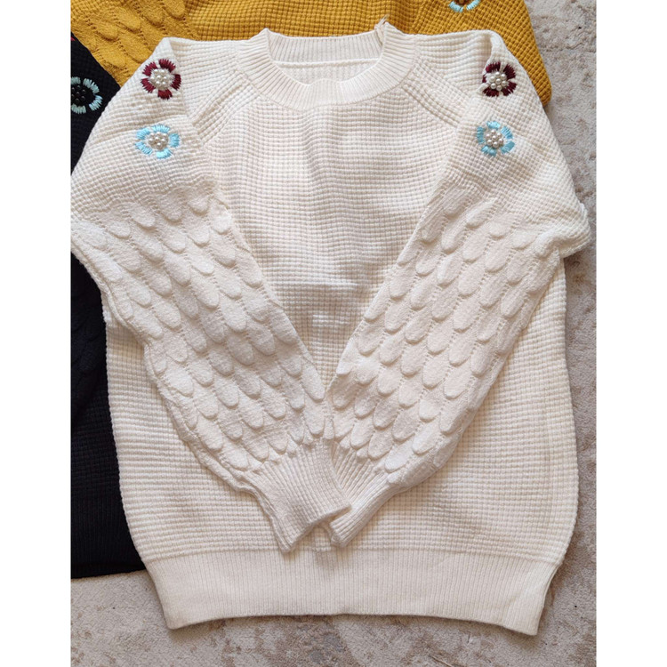 بلوز بافت نرم زنانه سفید