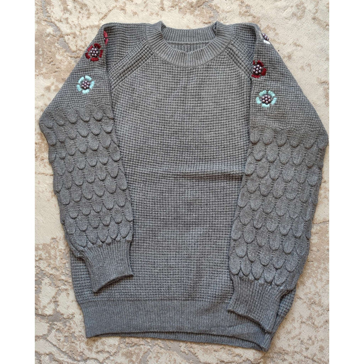 بلوز بافت زنانه نرم طوسی