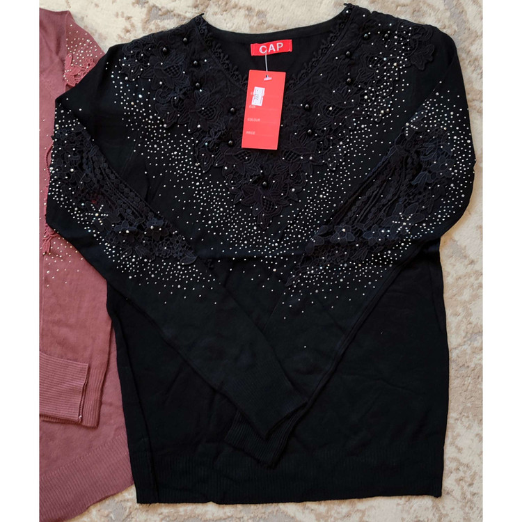 بلوز بافت مشکی مجلسی