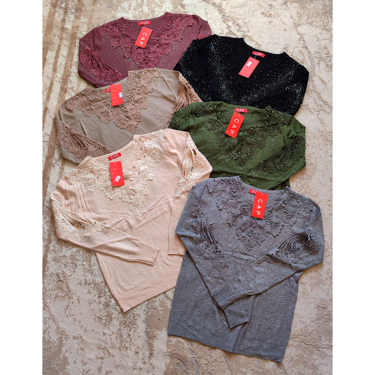 بلوز گپ بافت مجلسی در رنگبندی متنوع