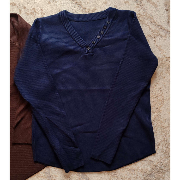 بلوز بافت کبربتی نرم سرمه ای