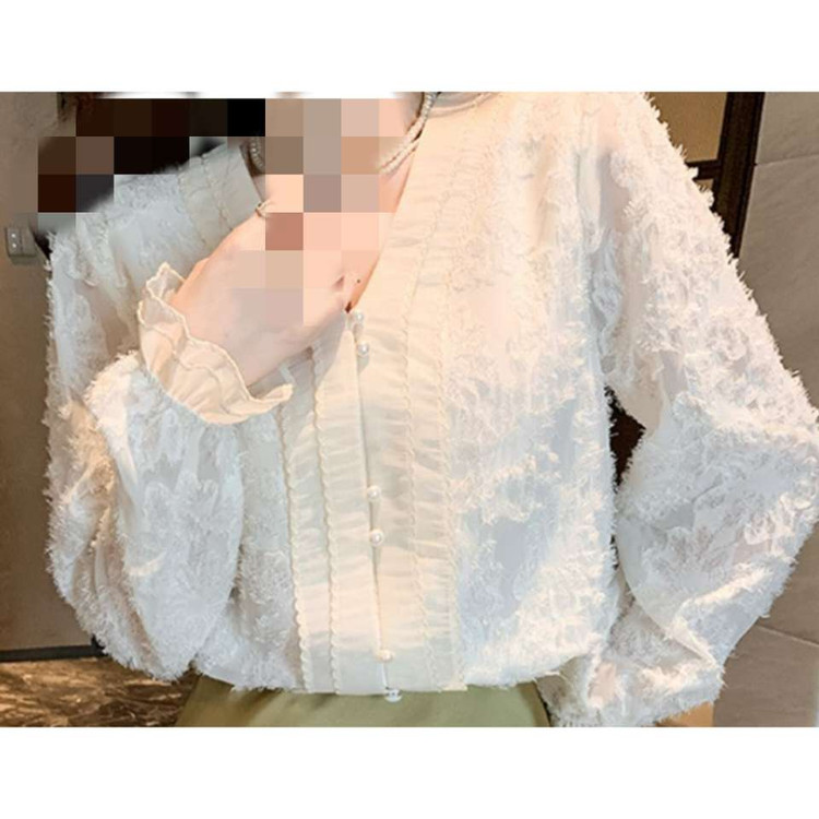 بلوز مجلسی جلو دکمه مرواریدی