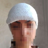 کلاه کاسکت دار دستبافت سفید