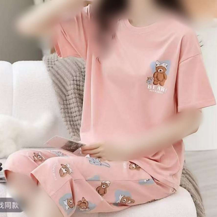 ست تیشرت شلوارک تدی صورتی