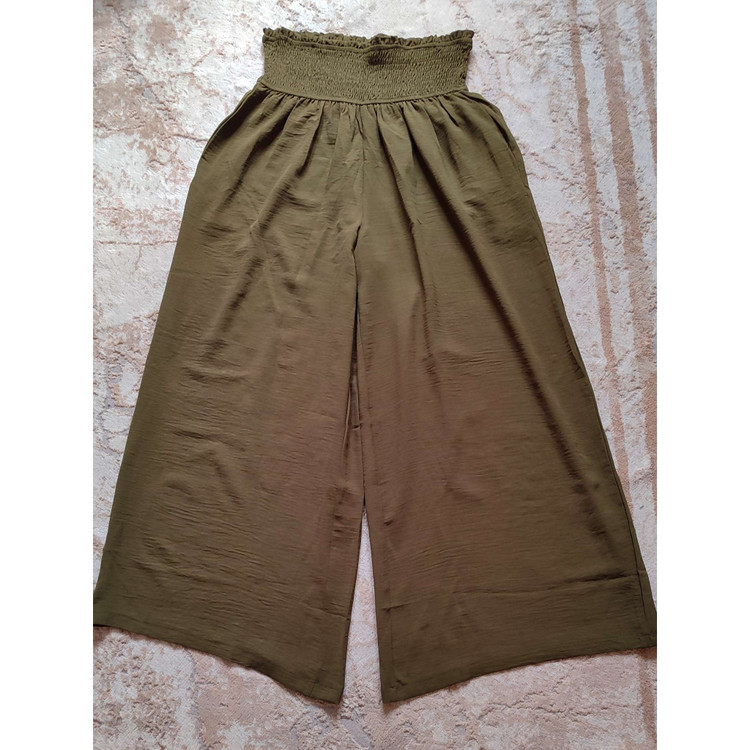 شلوار نخی جیبدار بیرون پوش