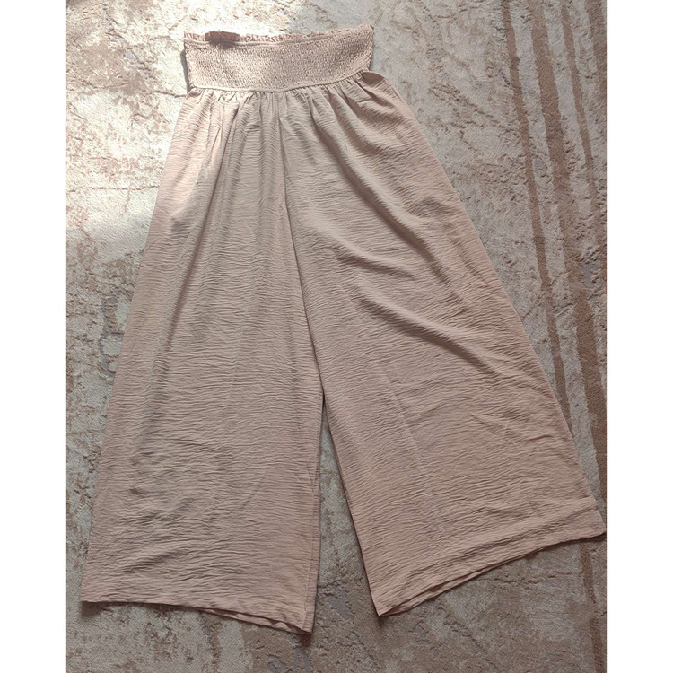 دامن شلواری نخی پفکی کرمی