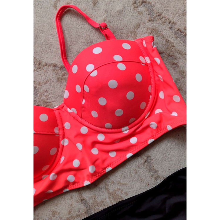 مایو دو تکه کاپدار فنر دار زنانه