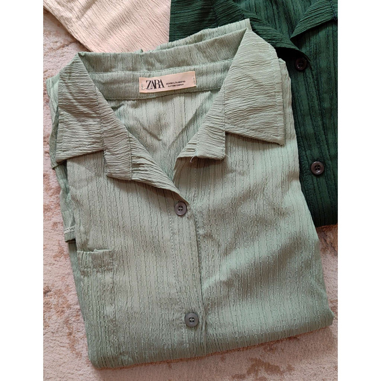 شومیز مانتویی سبز