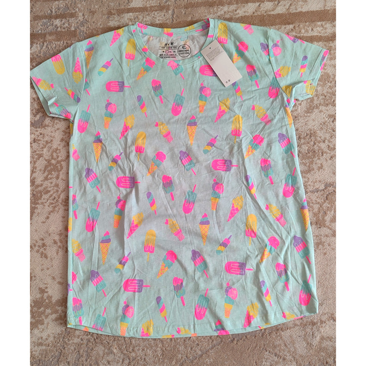 تیشرت نخ پنبه اچ اند ام طرح بستنی