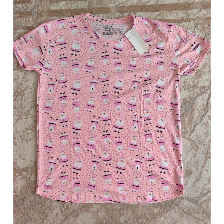 تیشرت نخ پنبه صورتی بابانوئل