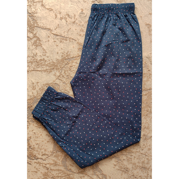 شلوار نخ پنبه راحتی خالدار