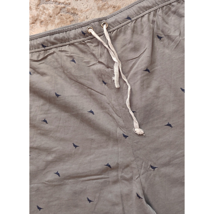 شلوار نخی کمر بند دار