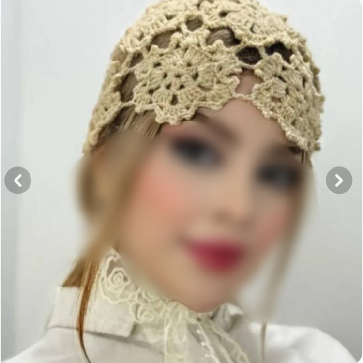 کلاه قلاب بافی طرح گل