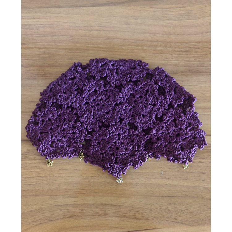 کلاه تابستانی آویزدار بادمجانی