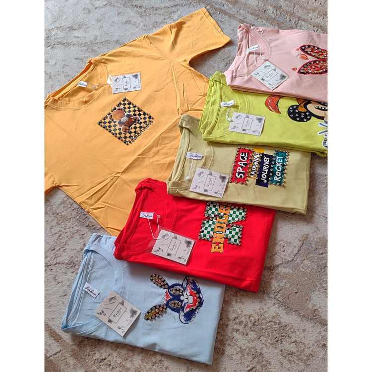 تیشرت طرح دار کریستالی