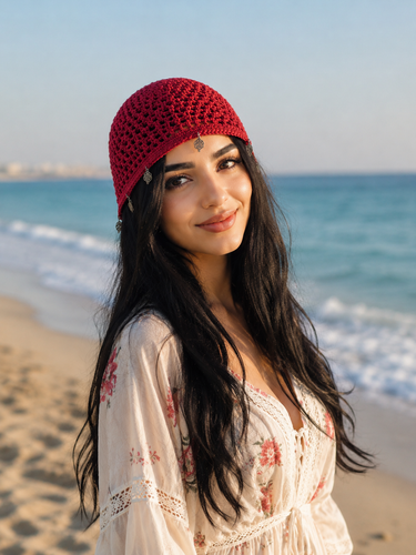 کلاه قلاب بافی مش هت